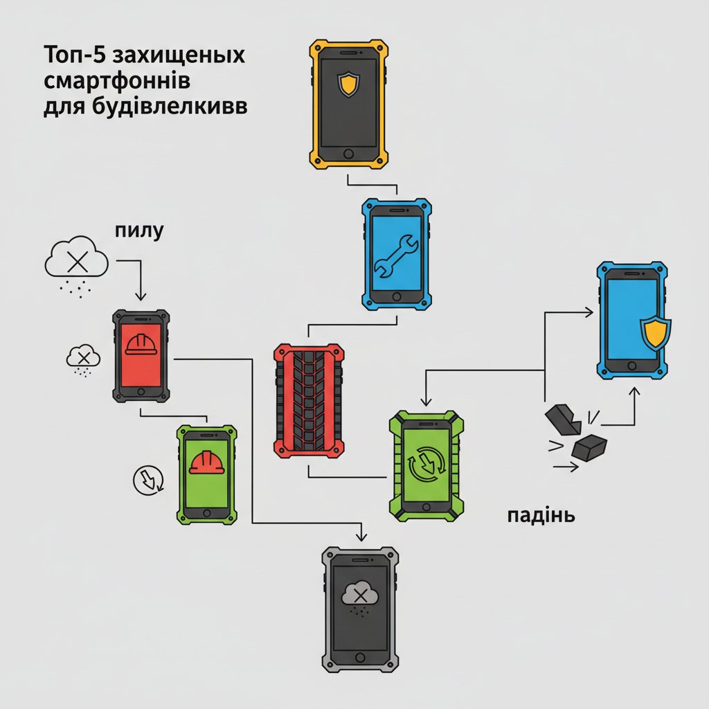 Топ-5 захищених смартфонів для будівельників: рейтинг моделей, що не бояться пилу та падінь